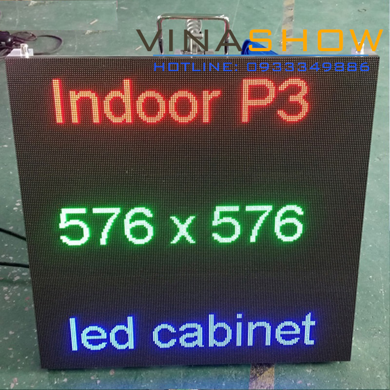 Tấm module LED P3 lắp vào cabin 576x576
